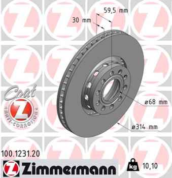 Zimmermann Brake Disc for AUDI A6 (4A2, C4) front