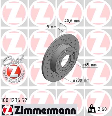Zimmermann Sport Brake Disc for SEAT IBIZA IV (6J5, 6P1) rear