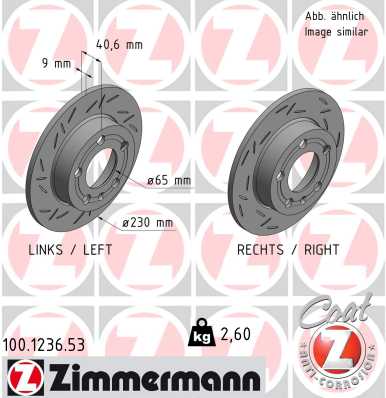 Zimmermann Sport Brake Disc for AUDI A1 (8X1, 8XK) rear