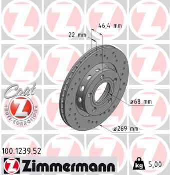 Zimmermann Sportbremsscheibe Sport Z für AUDI A8 (4D2, 4D8) hinten