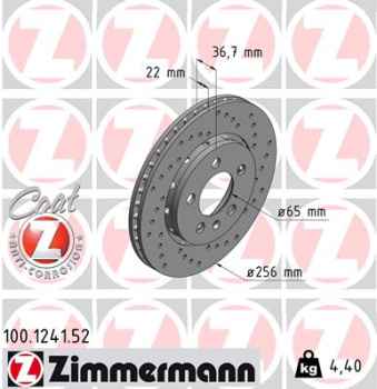 Zimmermann Sport Brake Disc for VW BORA (1J2) rear