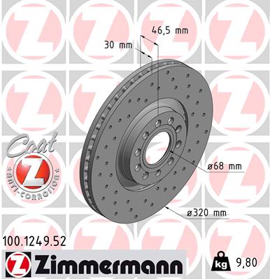 Zimmermann Sportbremsscheibe Sport Z für AUDI A4 Cabriolet (8H7, B6, 8HE, B7) vorne