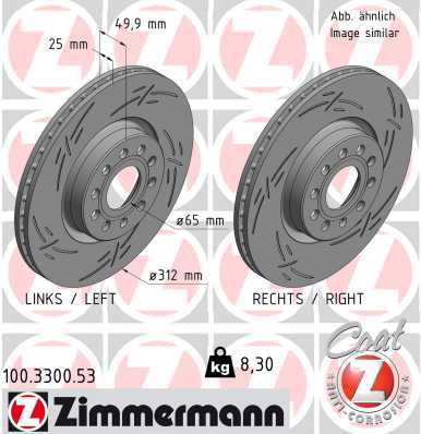 Zimmermann Sportbremsscheibe Black Z für SEAT ALTEA XL (5P5, 5P8) vorne