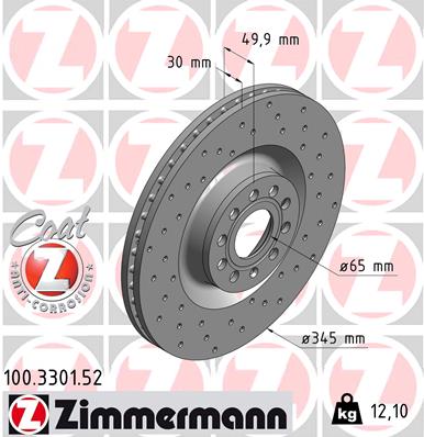 Zimmermann Sport Brake Disc for VW PASSAT (3C2) front