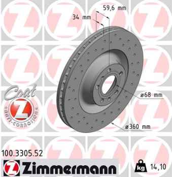 Zimmermann Sport Brake Disc for AUDI A8 (4E2, 4E8) front