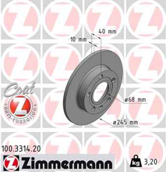 Zimmermann Brake Disc for SEAT EXEO (3R2) rear
