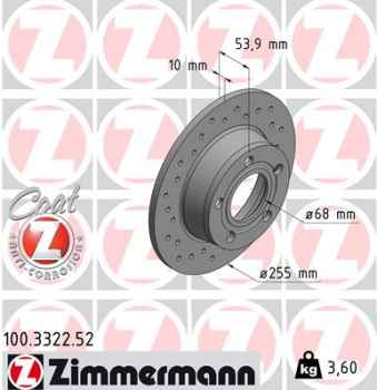 Zimmermann Sportbremsscheibe Sport Z für AUDI A6 (4B2, C5) hinten