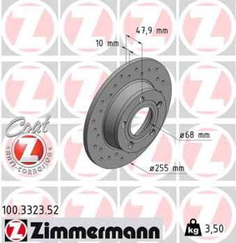 Zimmermann Sportbremsscheibe Sport Z für AUDI A6 (4B2, C5) hinten
