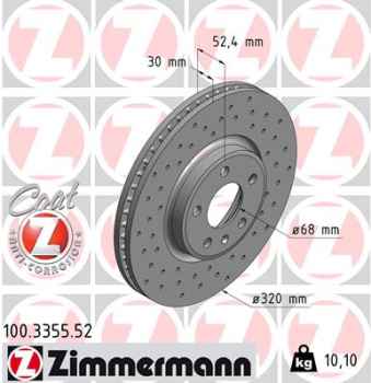 Zimmermann Sport Brake Disc for AUDI A4 (8K2, B8) front