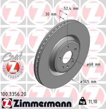 Zimmermann Brake Disc for AUDI A4 (8K2, B8) front