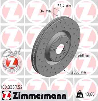 Zimmermann Sport Brake Disc for AUDI A6 (4G2, 4GC, C7) front