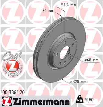 Zimmermann Brake Disc for AUDI Q5 (8RB) front