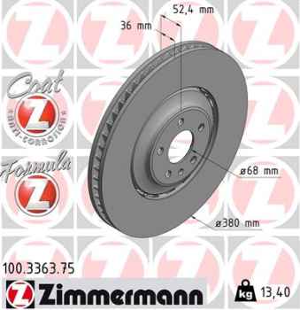 Zimmermann Brake Disc for AUDI Q5 (FYB) front