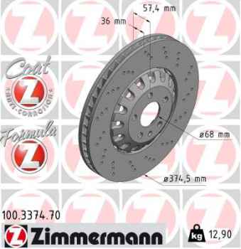 Zimmermann Brake Disc for AUDI Q7 (4MB, 4MG) front