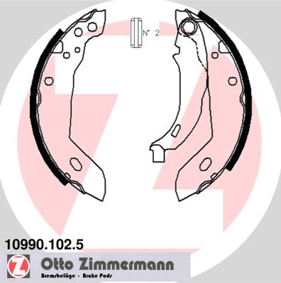 Zimmermann Brake Shoe Set for CITROËN XSARA Coupe (N0) rear