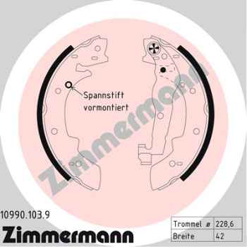 Zimmermann Brake Shoe Set for SUZUKI GRAND VITARA I (FT, HT) rear
