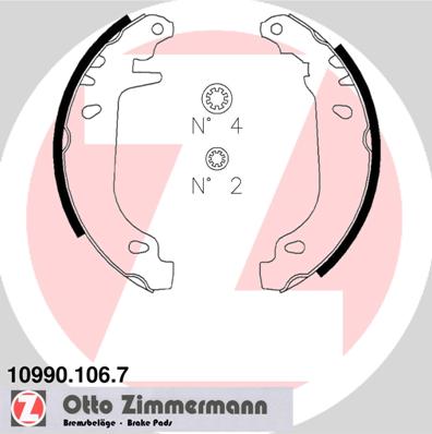 Zimmermann Bremsbackensatz für PEUGEOT 306 Schrägheck (7A, 7C, N3, N5) hinten