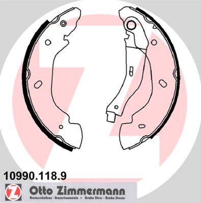 Zimmermann Brake Shoe Set for FORD TRANSIT TOURNEO rear