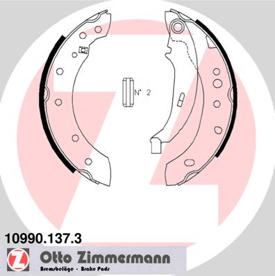 Zimmermann Bremsbackensatz für PEUGEOT 306 Schrägheck (7A, 7C, N3, N5) hinten / Feststellbremse