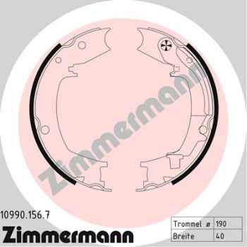 Zimmermann Brake Shoe Set for HYUNDAI TUCSON (JM) rear / parking brake