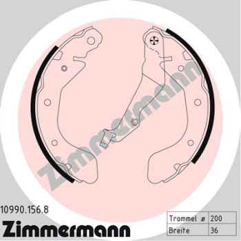 Zimmermann Brake Shoe Set for CHEVROLET AVEO / KALOS Schrägheck (T250, T255) rear