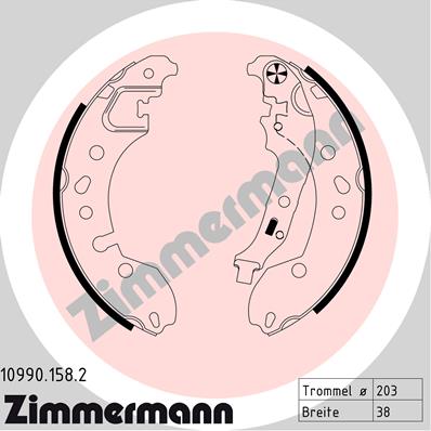 Zimmermann Brake Shoe Set for SMART FORFOUR Schrägheck (453) rear