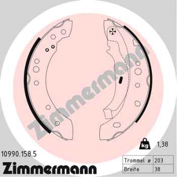 Zimmermann Brake Shoe Set for RENAULT TWINGO II (CN0_) rear