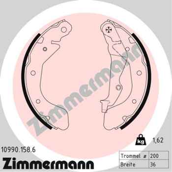 Zimmermann Brake Shoe Set for OPEL KARL (C16) rear