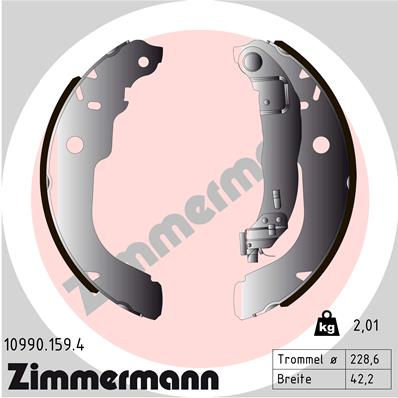Zimmermann Brake Shoe Set for CITROËN DS3 rear