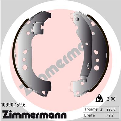 Zimmermann Brake Shoe Set for SKODA SCALA rear