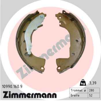 Zimmermann Brake Shoe Set for SKODA ELROQ (PYL) rear