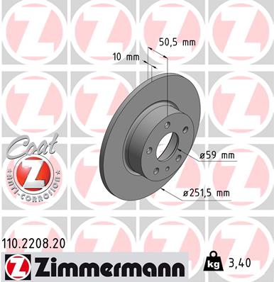 Zimmermann Brake Disc for LANCIA LYBRA (839_) rear