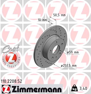 Zimmermann Sport Brake Disc for ALFA ROMEO 156 Sportwagon (932_) rear