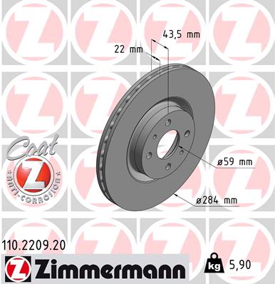 Zimmermann Brake Disc for FIAT DOBLO Cargo (223_) front