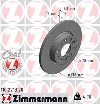 Zimmermann Brake Disc for FIAT 500X (334_) rear