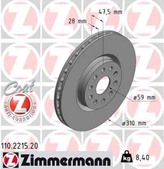 Zimmermann Brake Disc for LANCIA KAPPA (838_) front