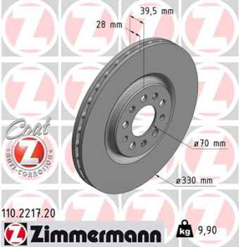 Zimmermann Brake Disc for ALFA ROMEO BRERA (939_) front