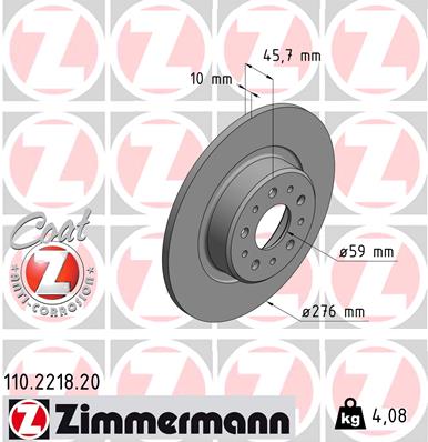 Zimmermann Brake Disc for ALFA ROMEO 156 Sportwagon (932_) rear