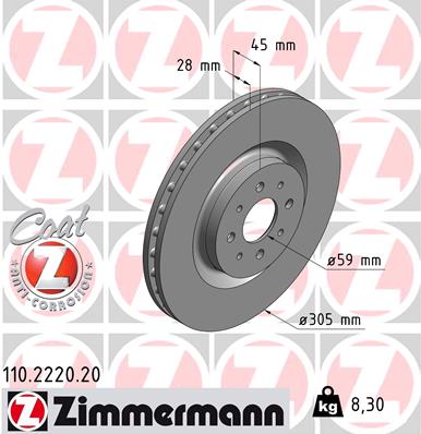 Zimmermann Brake Disc for ALFA ROMEO MITO (955_) front