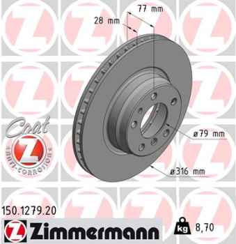 Zimmermann Brake Disc for BMW 7 (E38) front