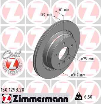 Zimmermann Brake Disc for BMW 3 Cabriolet (E36) rear right