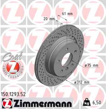 Zimmermann Sport Brake Disc for BMW 3 Coupe (E36) rear right