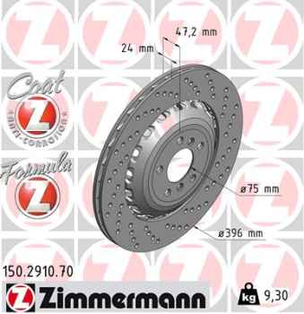 Zimmermann Brake Disc for BMW 6 Coupe (F13) rear right