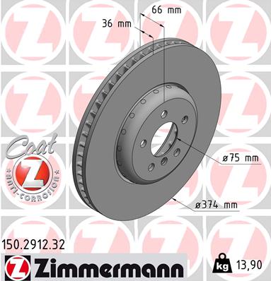 Zimmermann Brake Disc for BMW 6 Coupe (F13) front left
