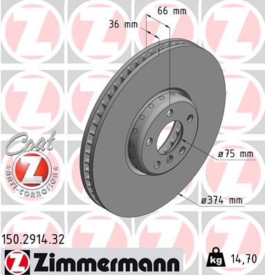Zimmermann Brake Disc for BMW 6 Coupe (F13) front left