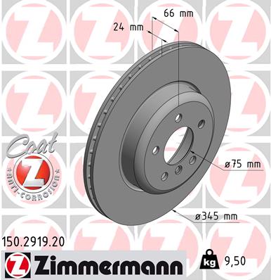 Zimmermann Brake Disc for BMW 3 Touring (F31) rear