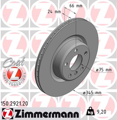 Zimmermann Brake Disc for BMW 2 Coupe (F22, F87) rear