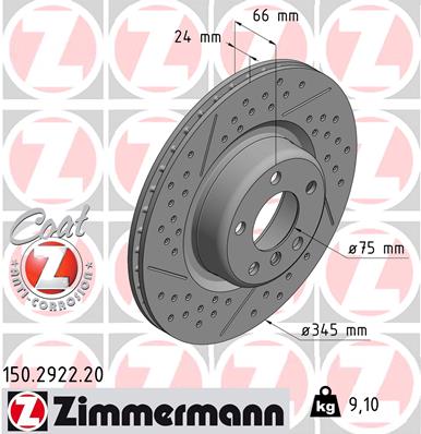 Zimmermann Brake Disc for BMW 2 Coupe (F22, F87) rear