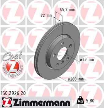 Zimmermann Brake Disc for MINI MINI CLUBMAN (F54) front