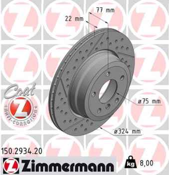Zimmermann Brake Disc for BMW 1 Coupe (E82) rear